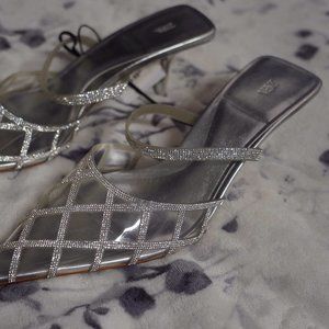 Zara - Rhinestone Vinyl Mules